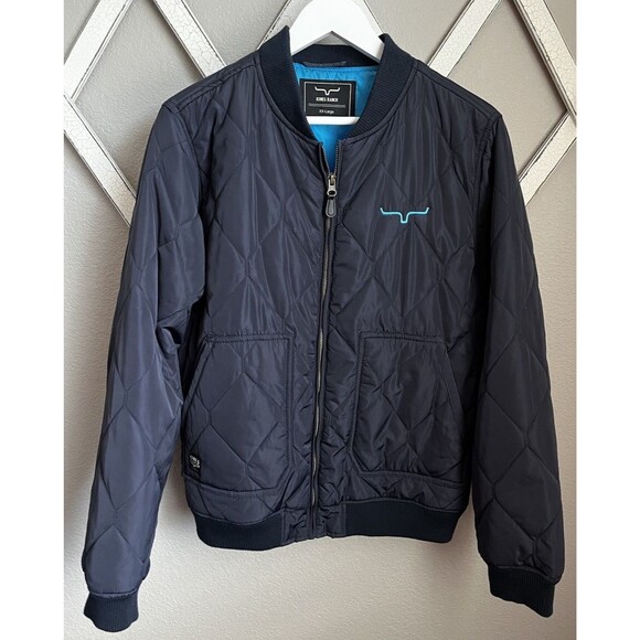 Kimes Ranch Jackets & Blazers - Kimes Ranch Women's XXL Marino Quilted Bomber Jacket Western - Navy Blue
